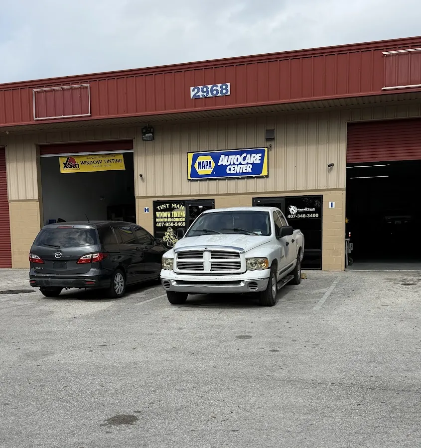 RepairTech Automotive shop exterior with NAPA AutoCare sign in Kissimmee FL
